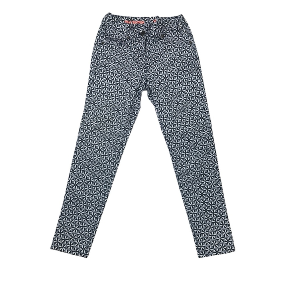 J.Crew Crewcuts Toothpick Ankle Jeans Black & White Pinwheel Cotton Girl's 10